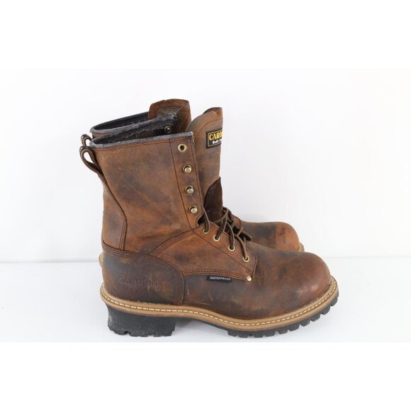 Vintage 90s Carolina Boots Mens 11.5 2E Waterproof Leather Logger Boots Brown main image 10